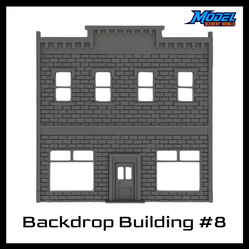 Backdrop Building BG #8 - Z Scale 1:220 - Gray