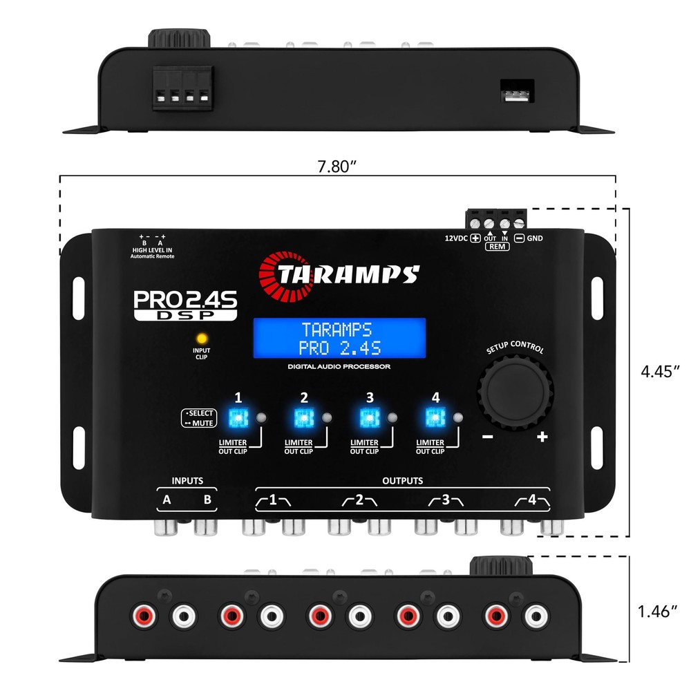Taramp's Pro 2.4S DSP Crossover full Digital Signal Processor and Equalizer w...