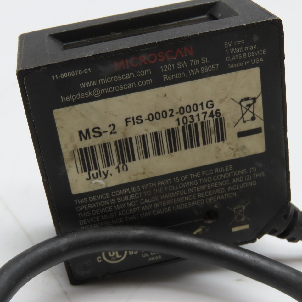 Microscan FIS-0002-0001G MS-2 Ultra-Compact Fixed Mount CCD Barcode Scanner