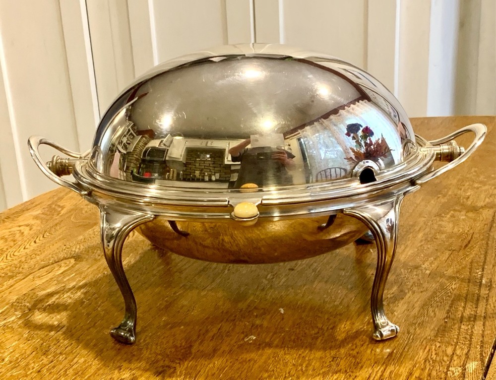 Goldsmiths & Silversmiths Silver-Plate Rotating Dome Server Regent Plate