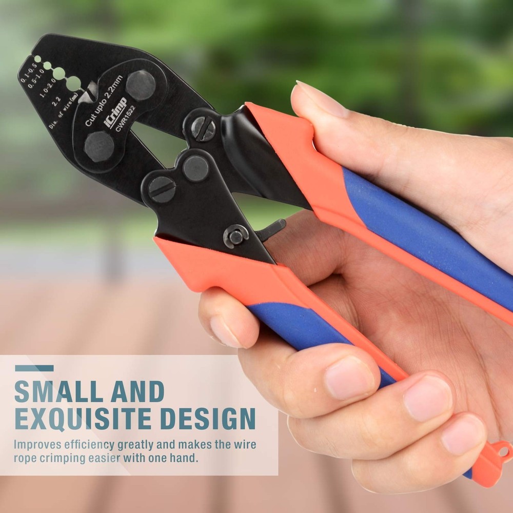 iCrimp CWR1522 Wire Rope Crimping Tool with Cutting function for Cable Railin...