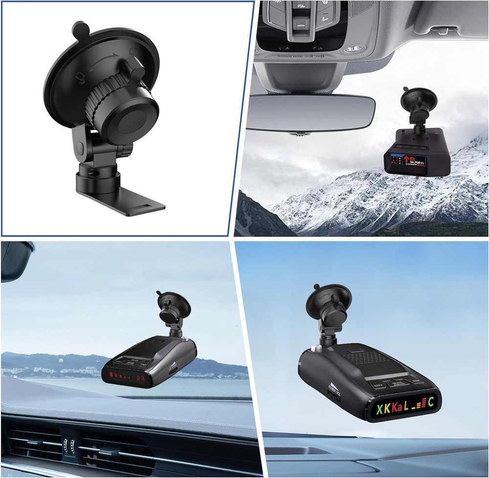 Radar Detector Mount,Car Windshield &Dashboard Suction Cup Bracket,Suitable