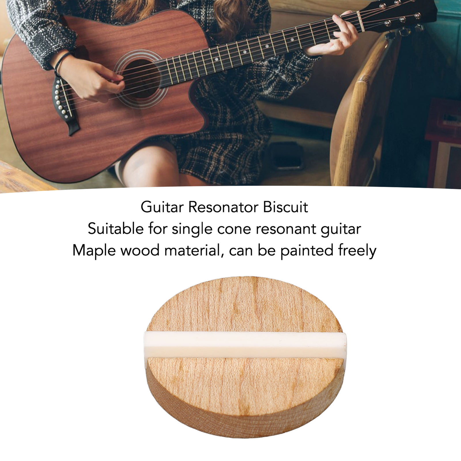Guitar Resonator Biscuit Replacement Maple Wood Biscuit With Ox Bone Saddle CHU