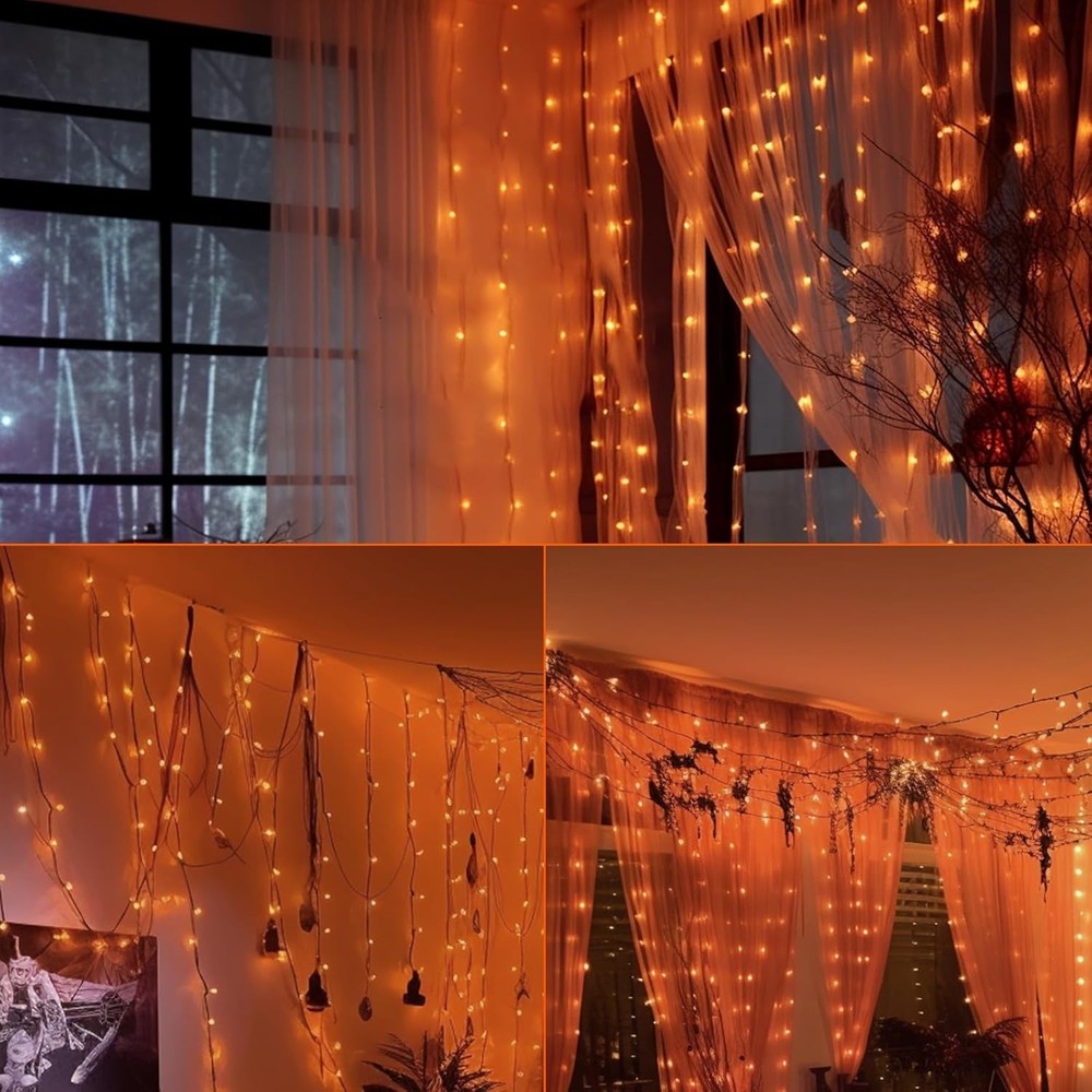 Christmas Mini String Lights Orange, 33FT 100 Count Incandescent Connectable