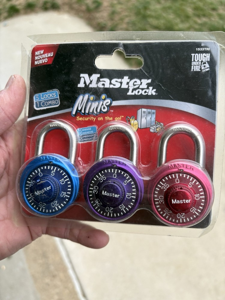 Master Lock Minis Combination PadLock 3 Pack, Read Description