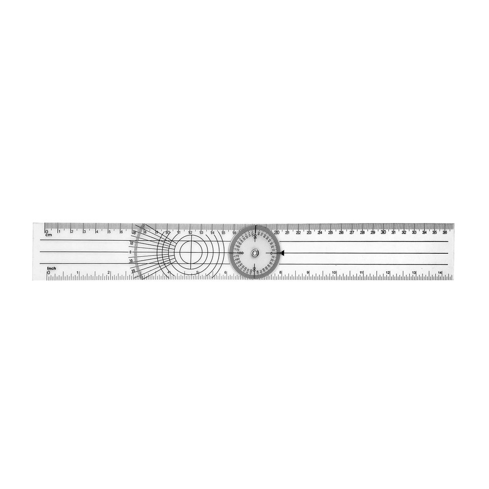 Clear Plastic Goniometer Can Rotate 360 Degree 7'' Arms Quick Angle Protractor M