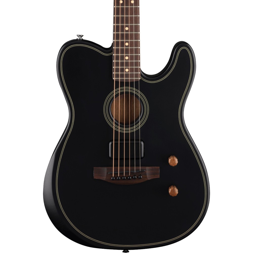 Fender Acoustasonic Standard Telecaster A/E Guitar, Solid Spruce Top, Black