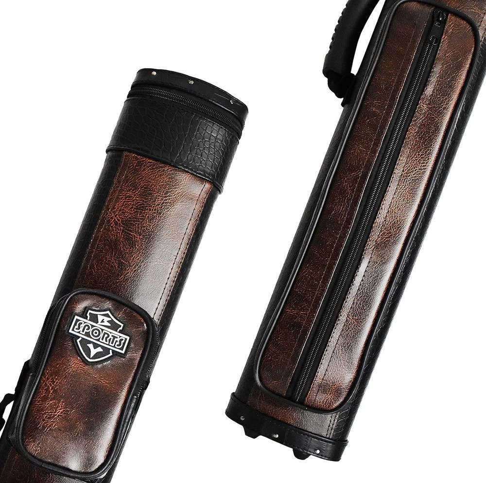 2X2 Hard Cue Case Oval Pool Cue Billiard Stick Carrying Case