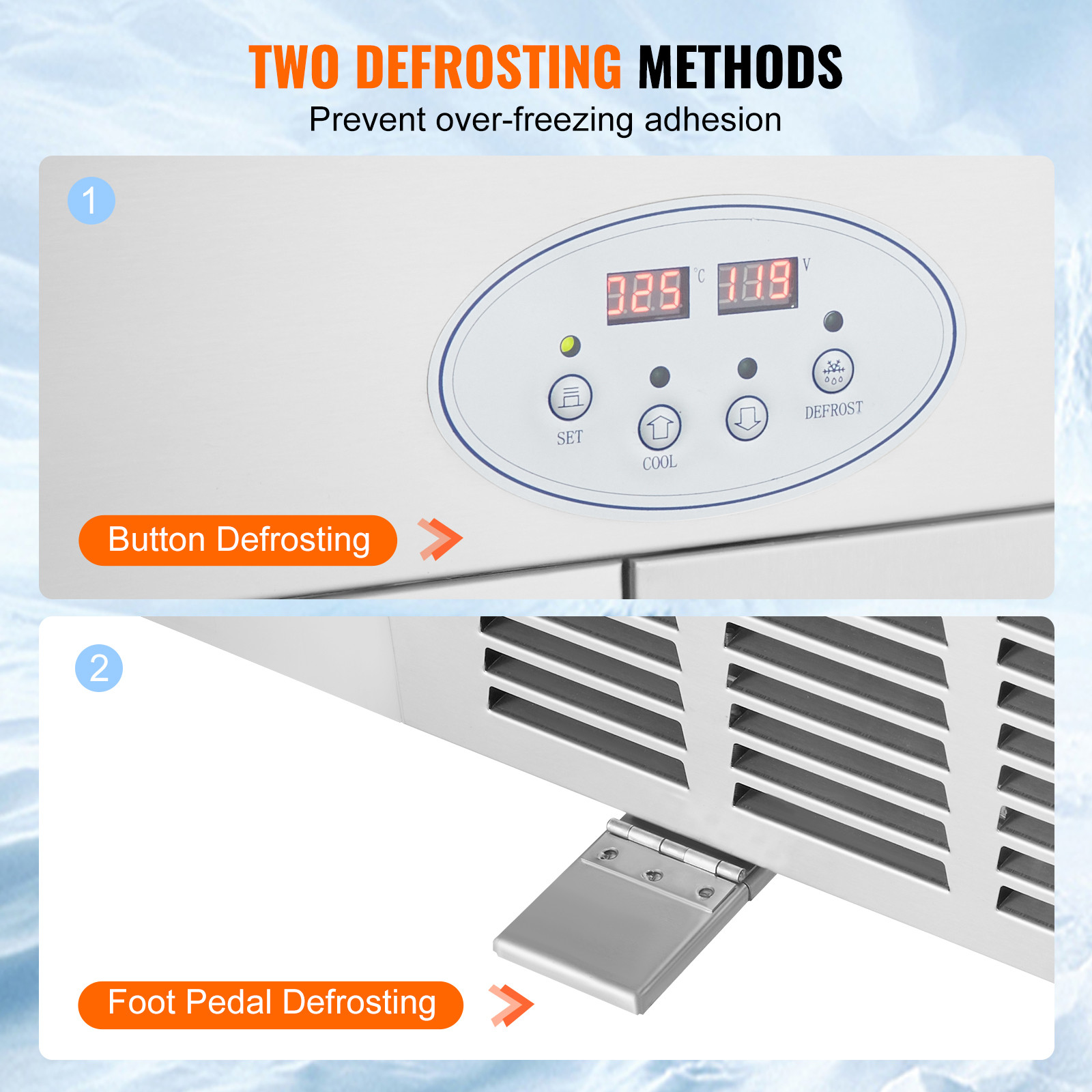 VEVOR Fried Ice Cream Roll Machine Rolled Ice Cream Maker 17.7x17.7 inch 2 Pans