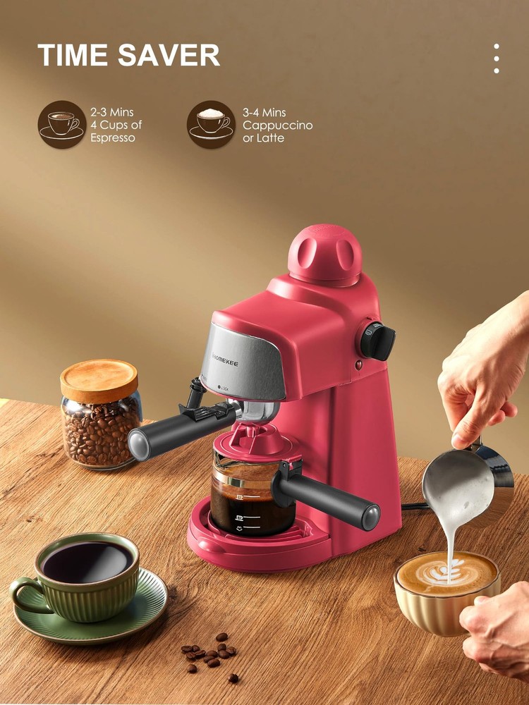 Espresso Machine, 3.5Bar Espresso and Cappuccino Machine with Preheating Func...
