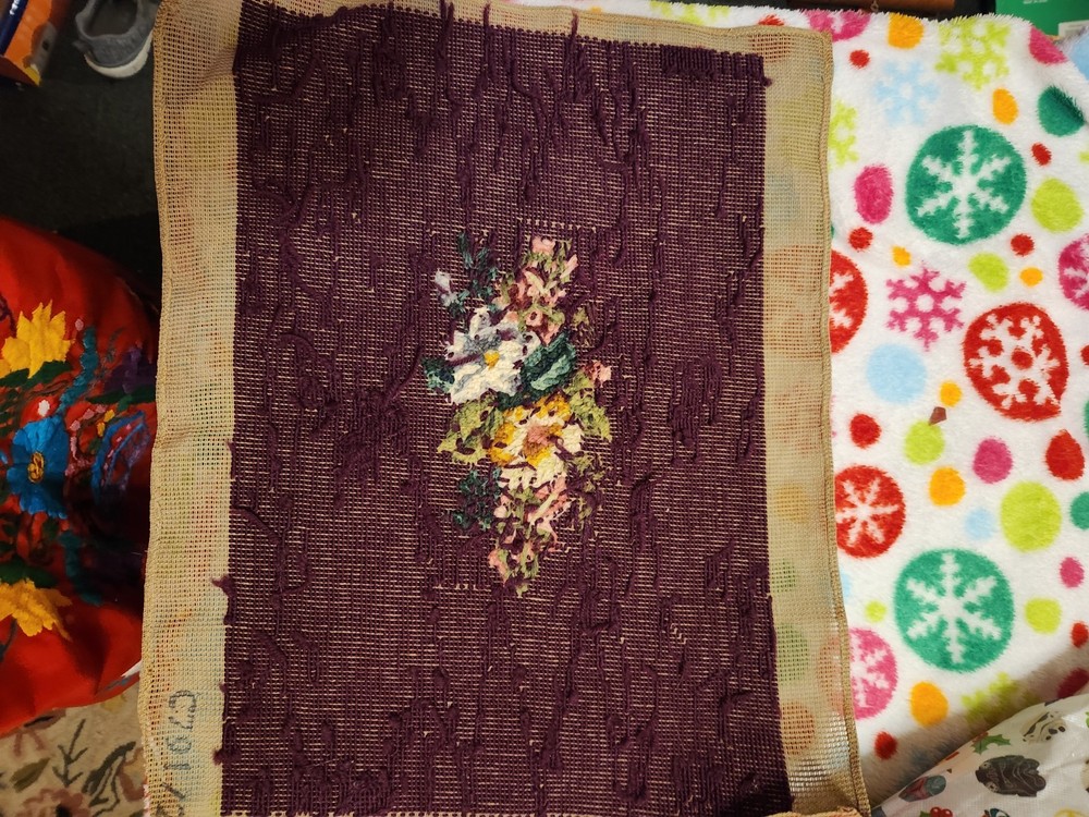 Beautiful Antique Needlepoint For Using On A Stool