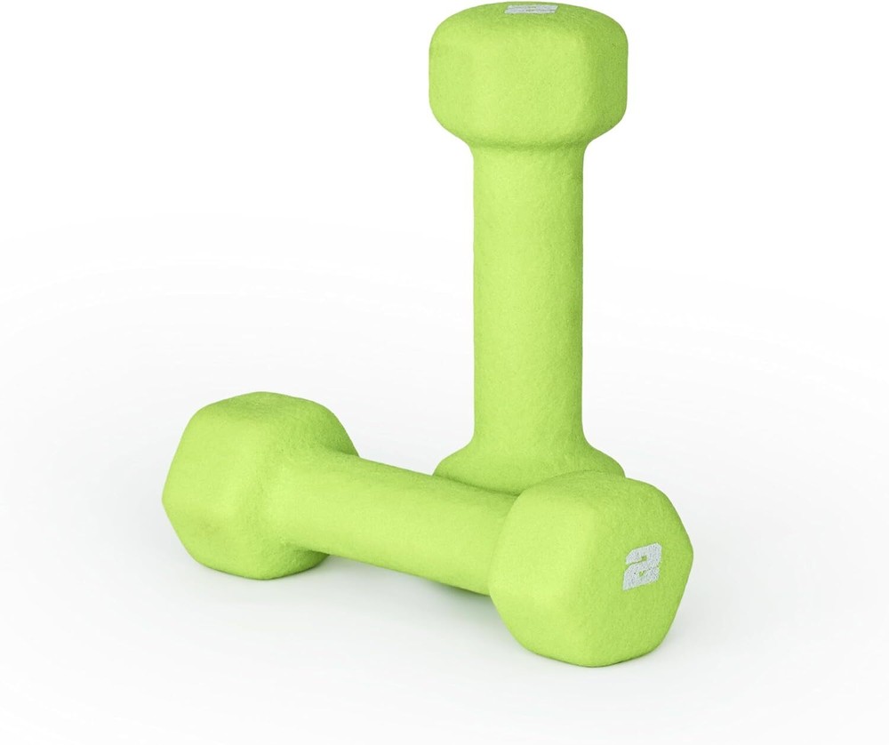 CAP Neoprene Dumbbell Weights, 2 lb Pair, Chartreuse