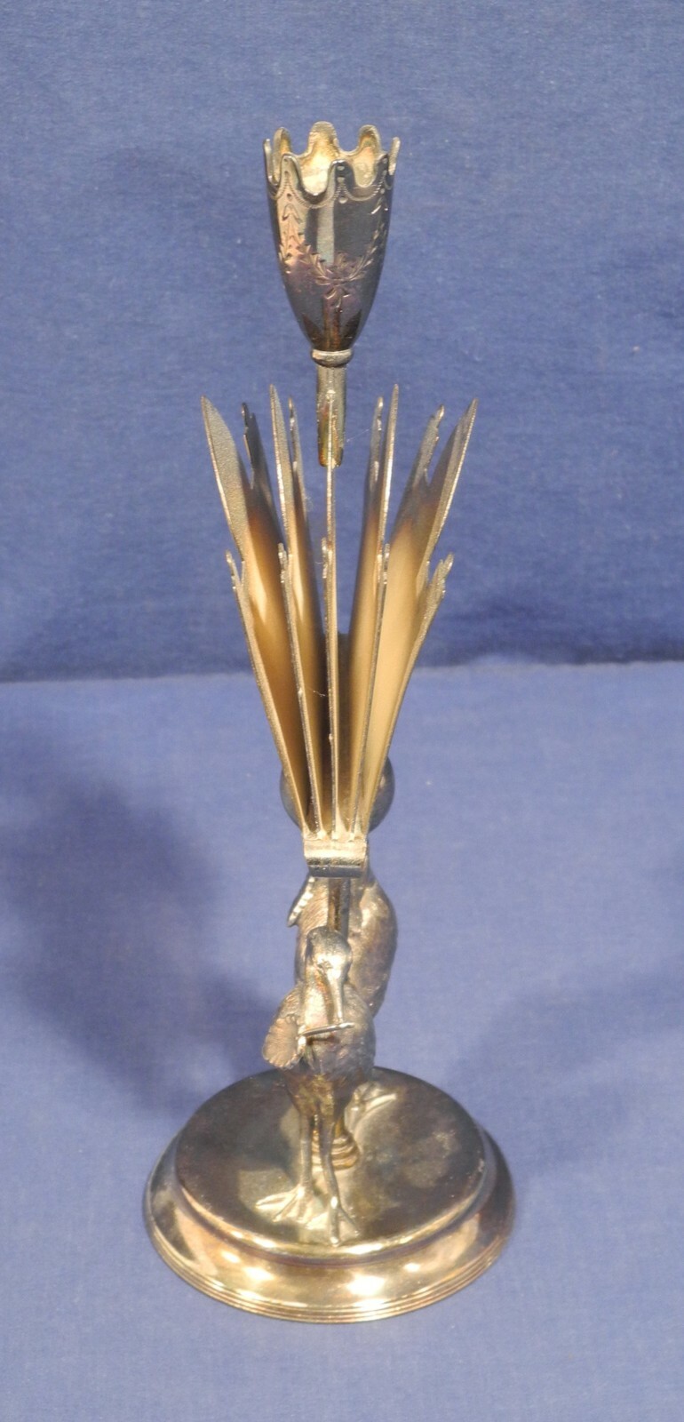 Vtg Antique Silverplated Letter Napkin Holder Reed + Barton 02135 Figural Birds