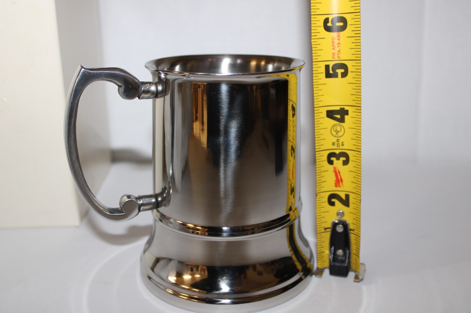 STAINLESS STEEL SILVERTONE TANKARD MUG VINTAGE THINGS REMEMBERED BEER STEIN