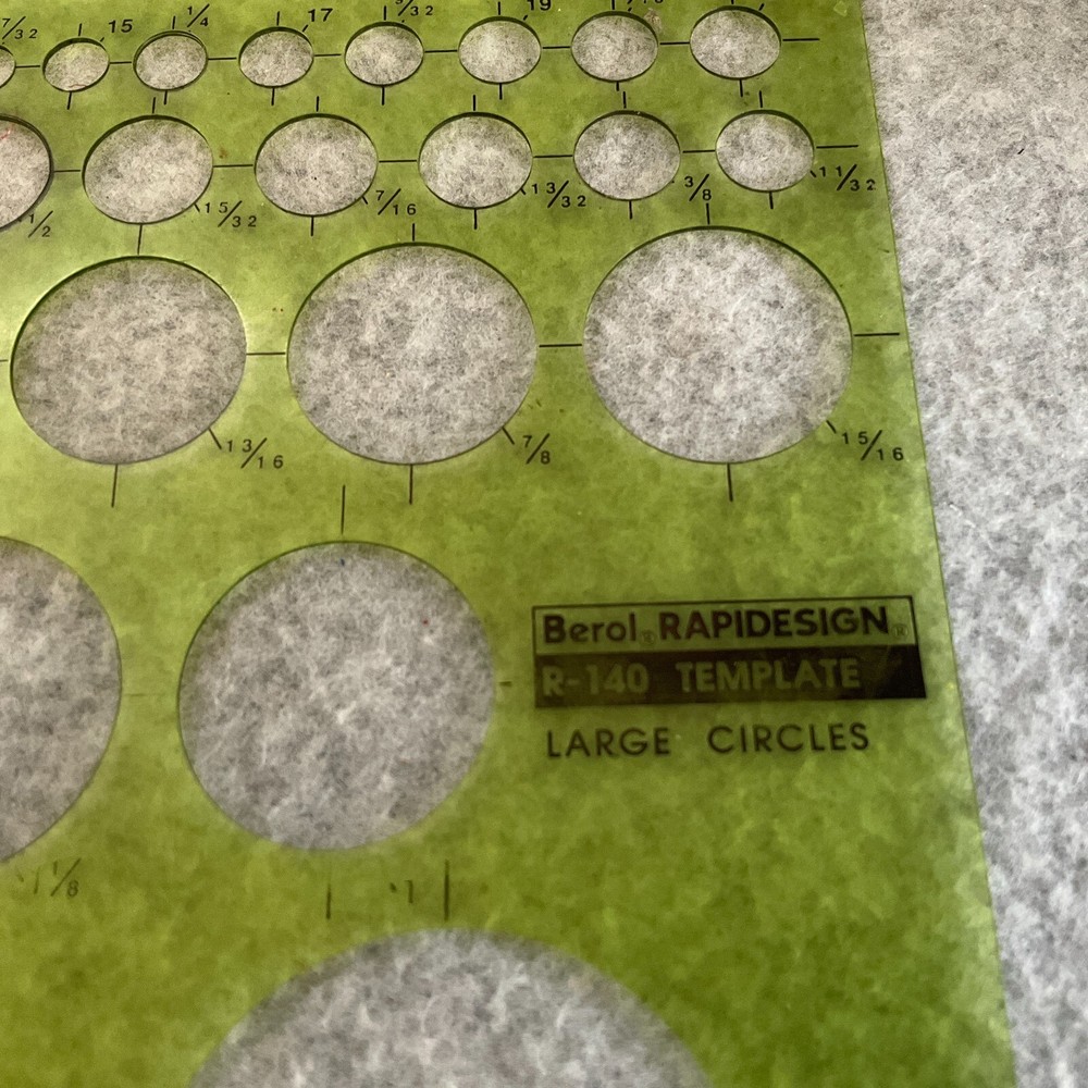 Lot/8 Vtg Drafting Templates RapiDesign Large Circles Lettering Guide Triangle