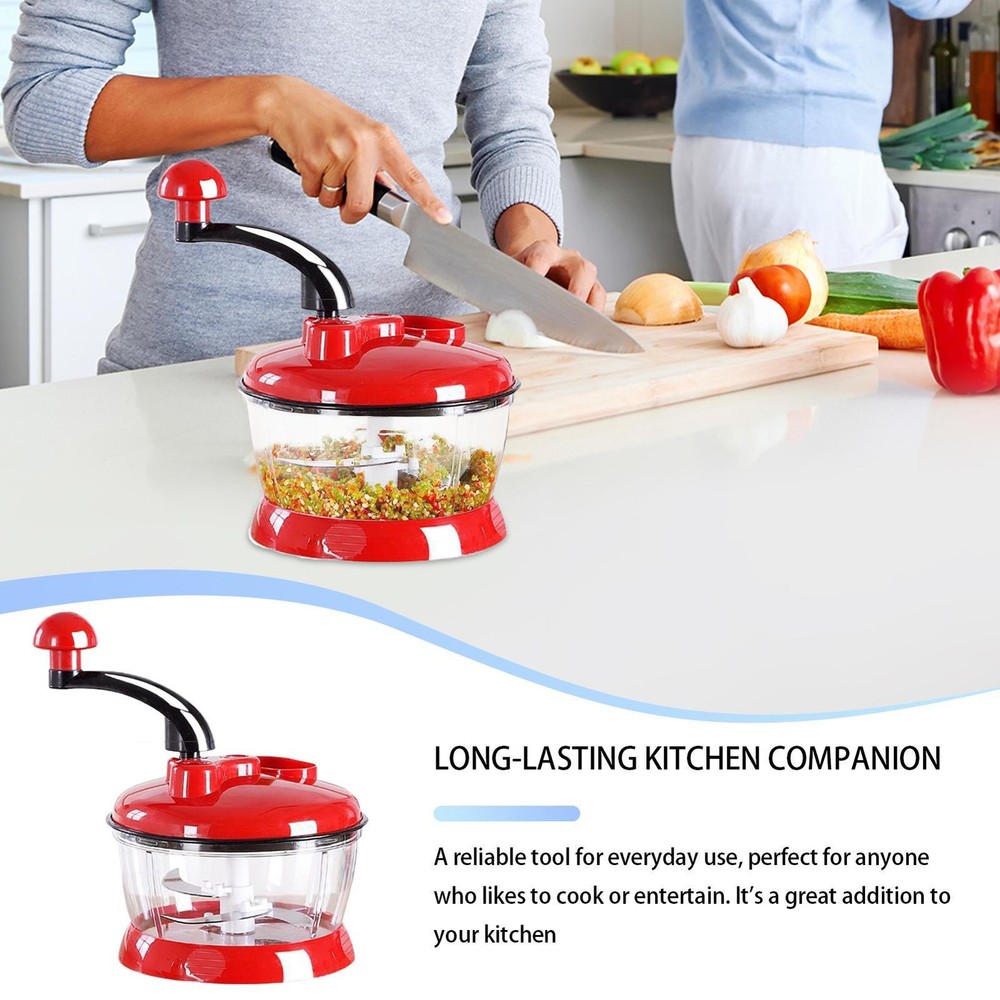 Food Chopper Hand Crank Food Processor Chopper Vegetable Quick Chopper