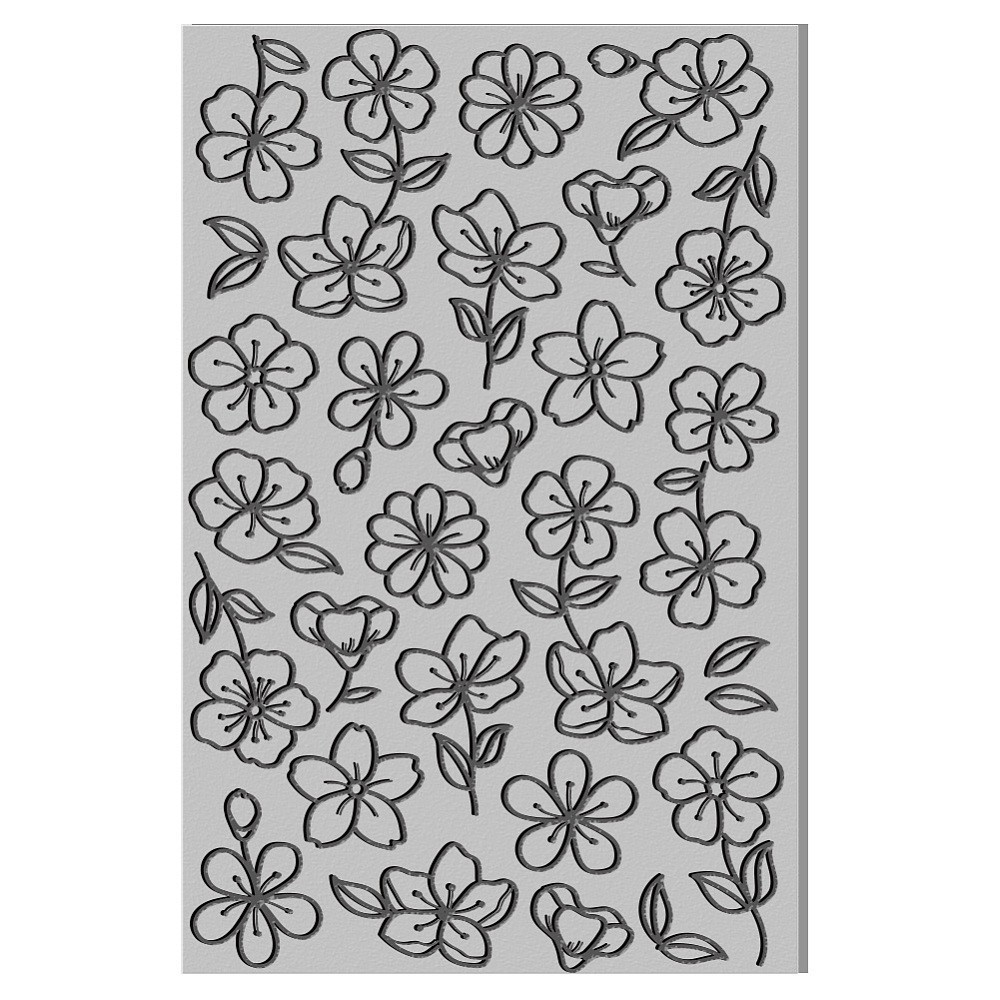 1pc Cherry Blossoms Clay Texture Mat Cherry Blossoms Clay Modeling Pattern Pad