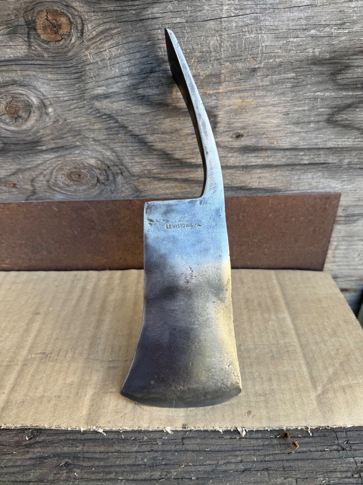 Vintage Mann True American Pulaski axe head.
