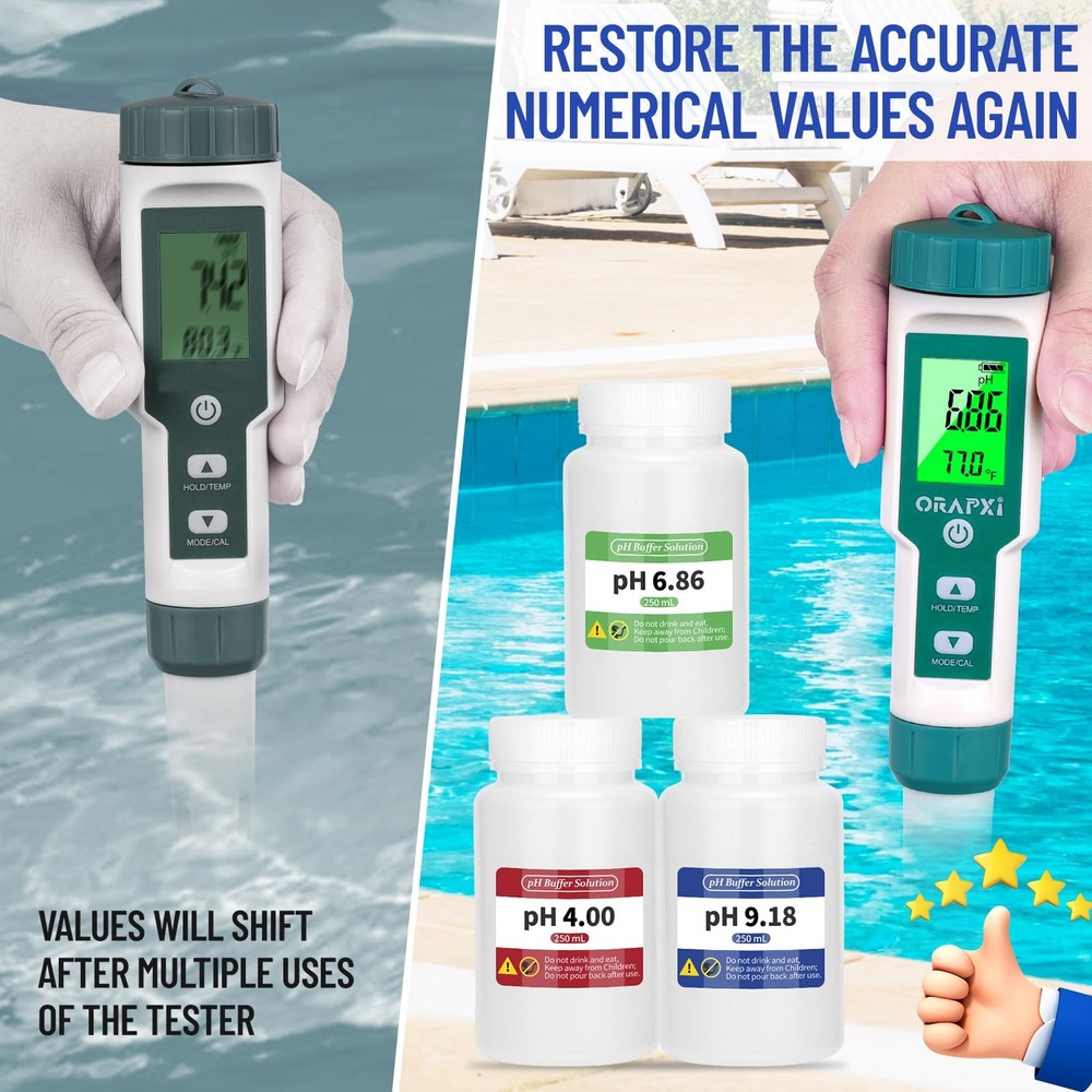15 Pack pH Meter Calibration Solution Buffer Solution Powder for Precise & Ea...