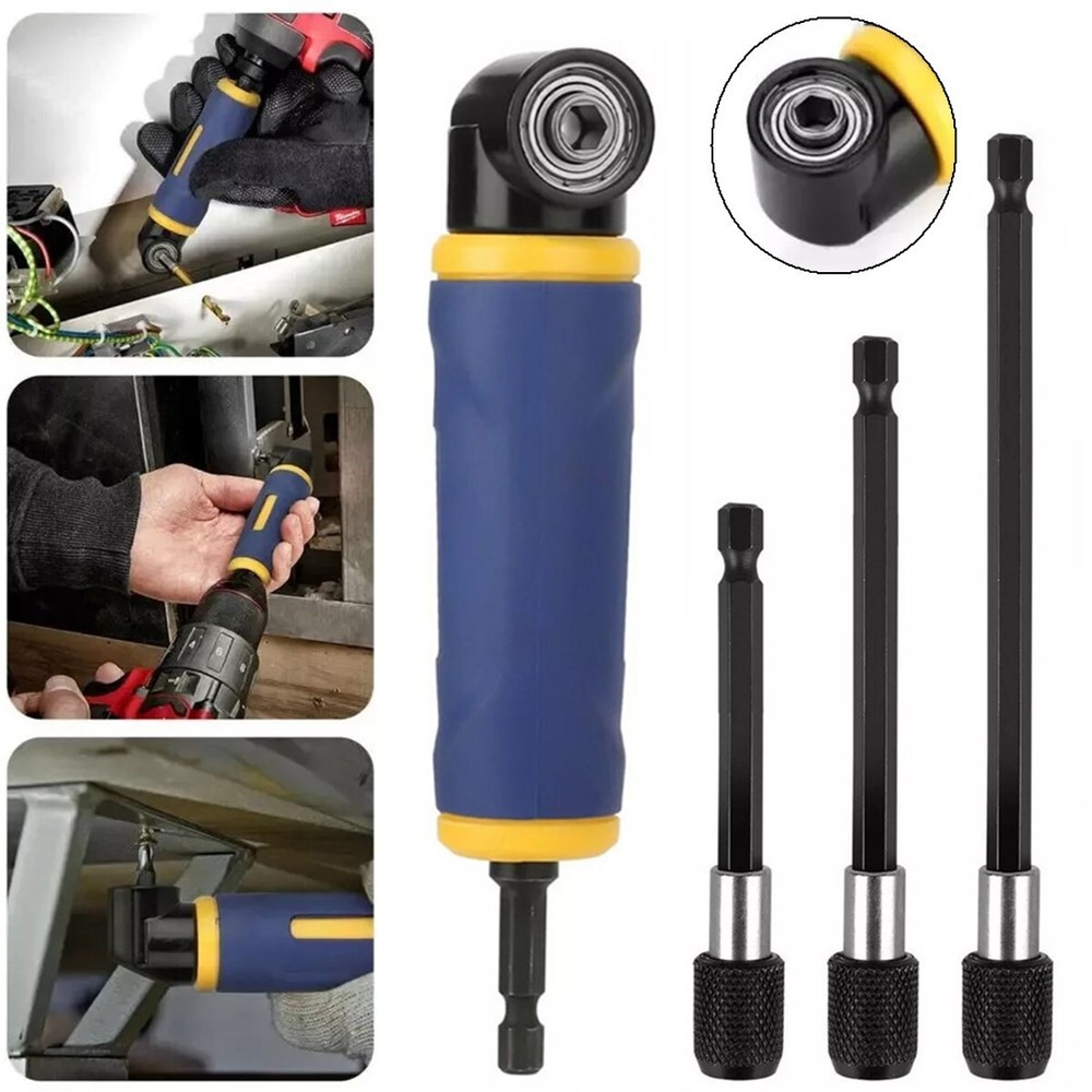 Extension Screwdriver Socket Adapter 90 Degree Right Angle Drill Attachment Tool
