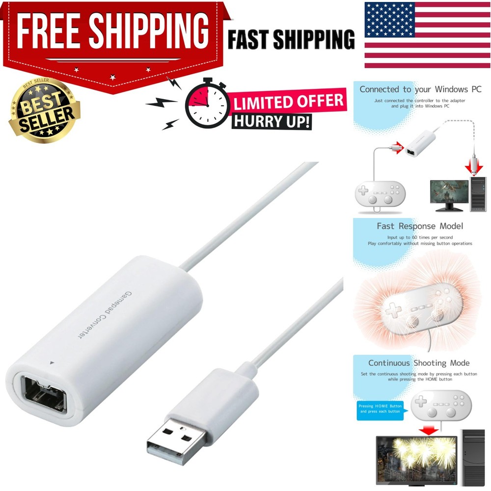 Compact & Fast Wii Controller to USB Adapter for Effortless PC Gaming Experience