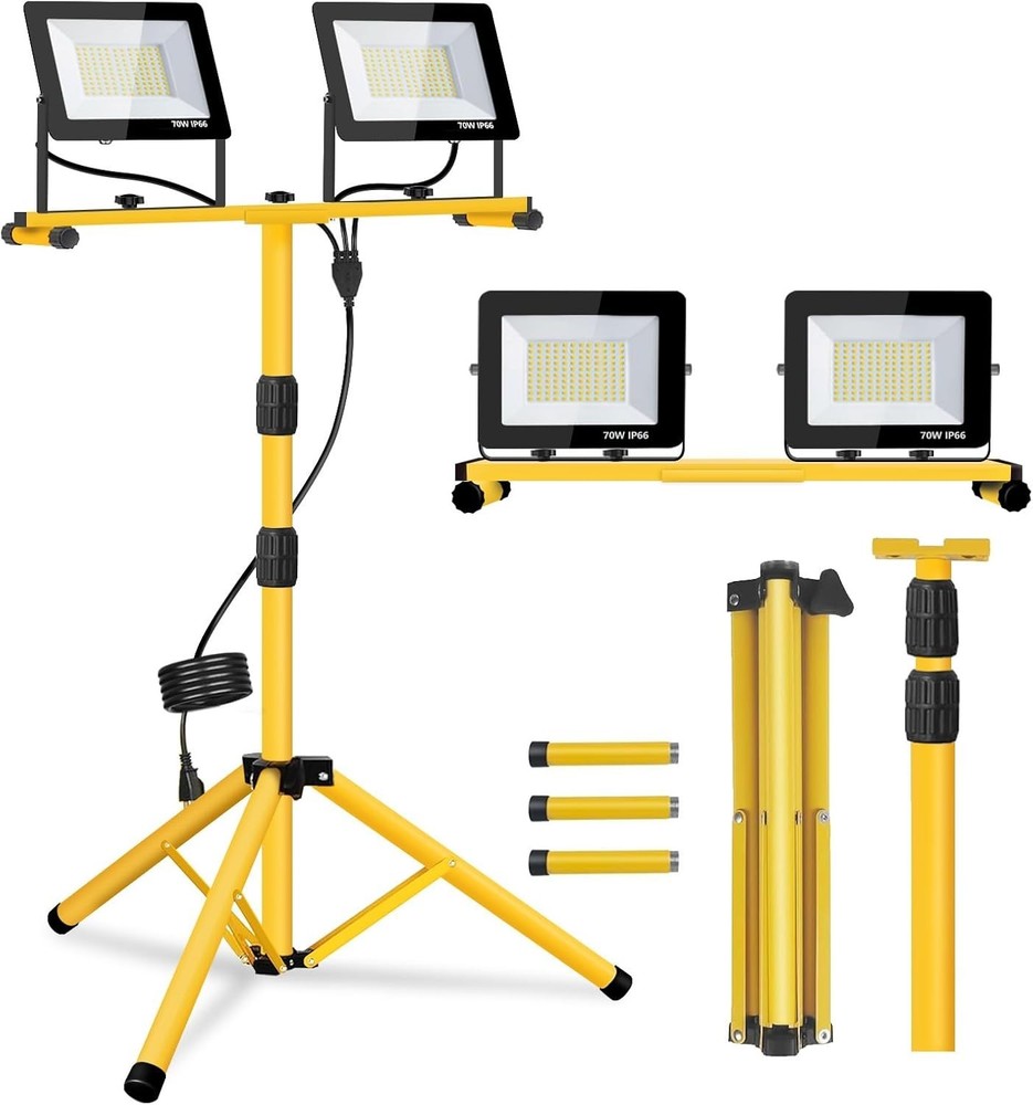 Work Light with Stand, Lumen Dual-Head LED Work Light...