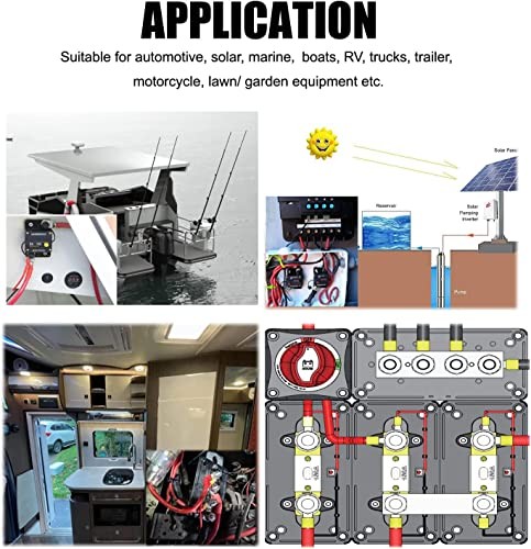 600 Amp Busbar,4*M10 Studs (3/8") Module Design Block 600A 4x 3/8"- Black& Red