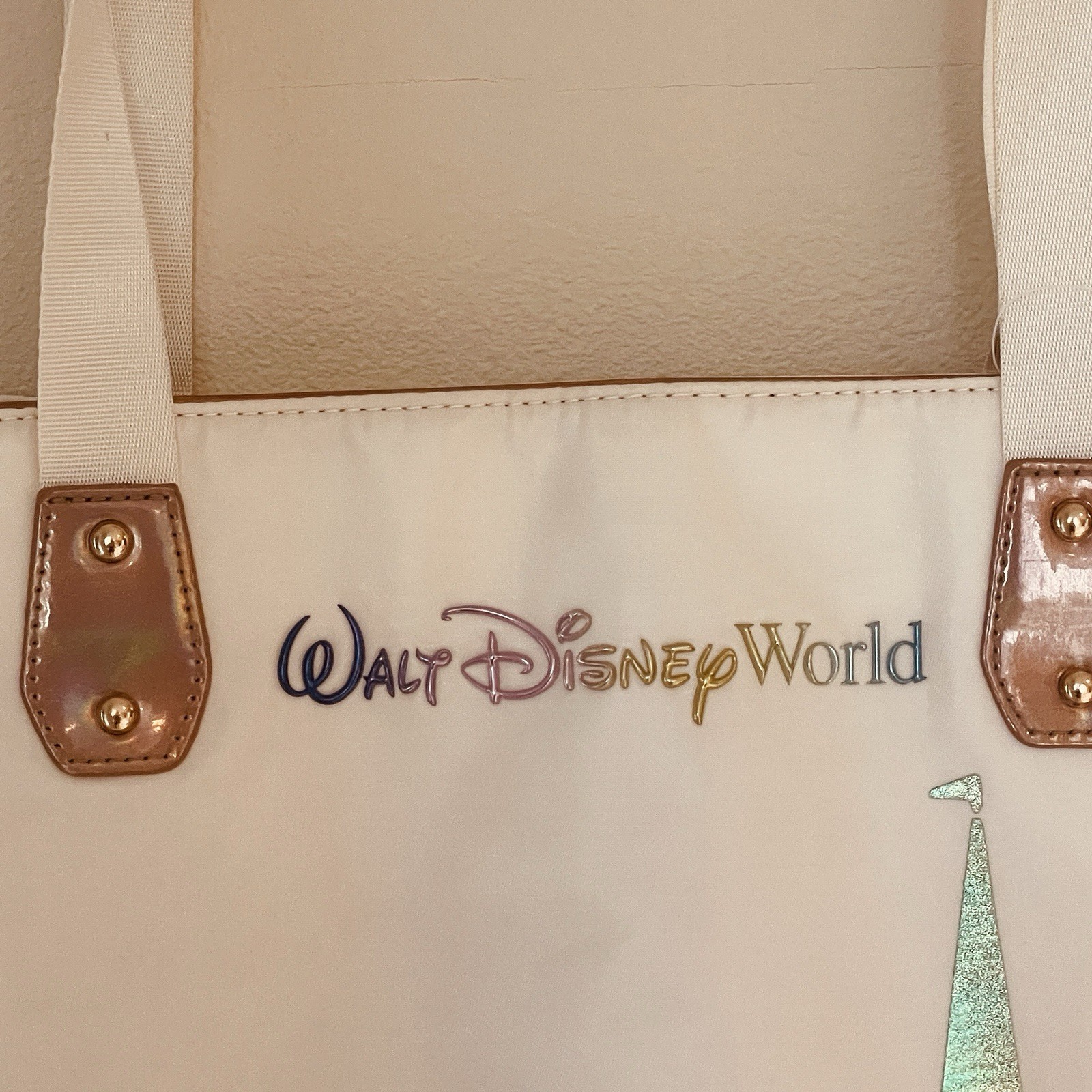 NWT NEW Walt Disney World 50th Anniversary Tote iridescent Cinderella’s Castle