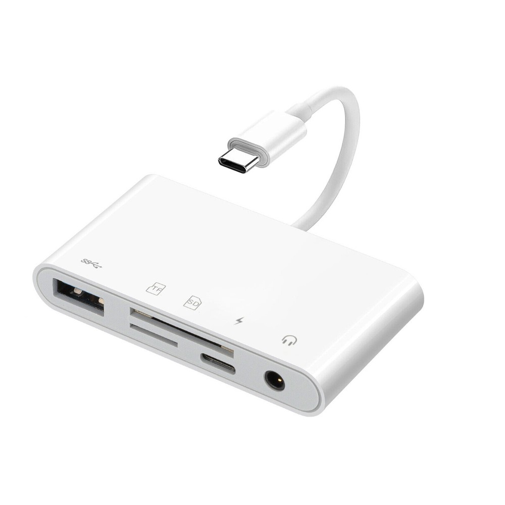 5-IN-1 USB-C/Type C Memory Card Reader Hub Adapter for Micro SD SDXC CF SDHC