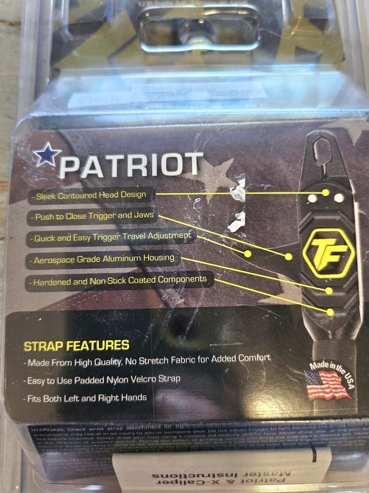 Tru-Fire Patriot Archery Compound Bow Release - Adjustable Black Wrist Strap