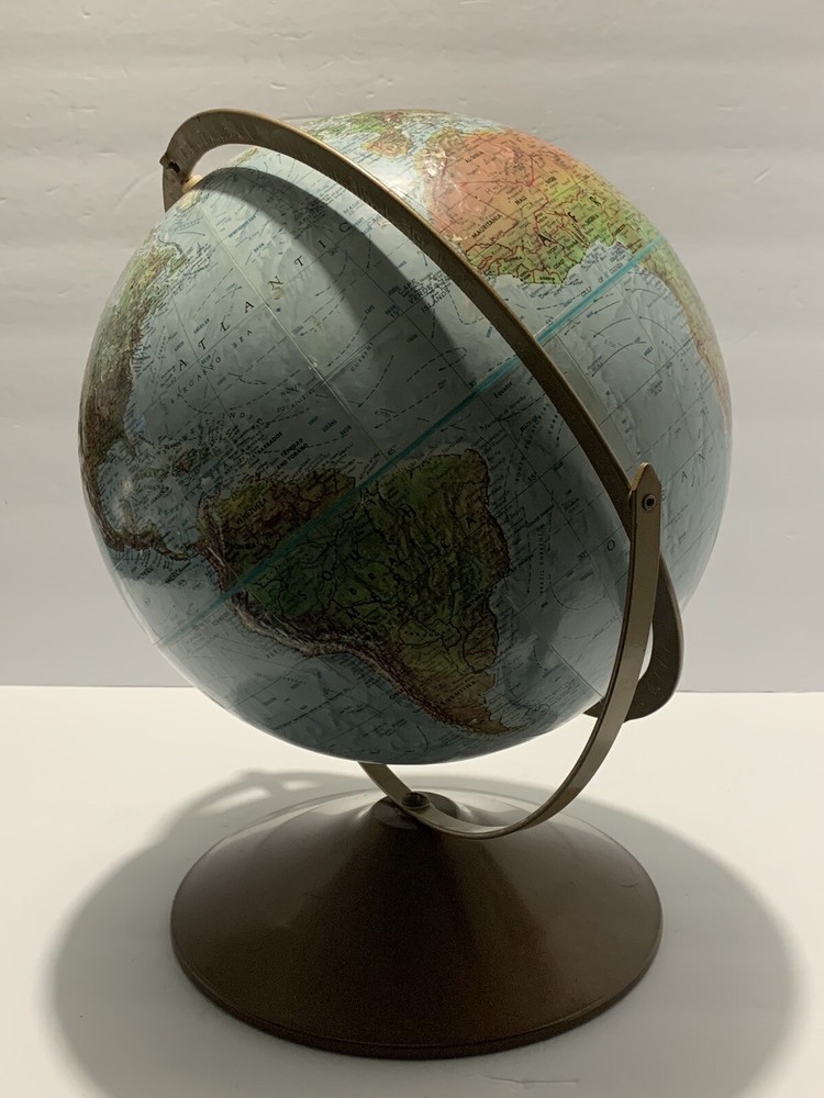 Vintage Replogle Land And Sea Double Axis 12” Diameter Globe
