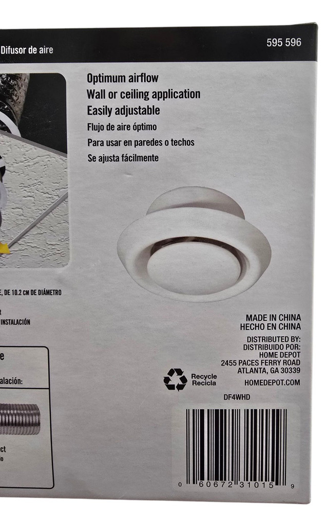 Everbilt DF4WHD 4in Air Diffuser NEW