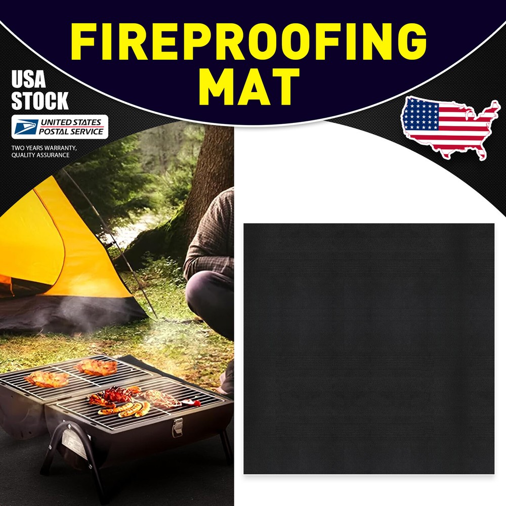 Outdoor Grill Under Grill Mat Fireproof Premium Fire Pit Mat Protector for Deck
