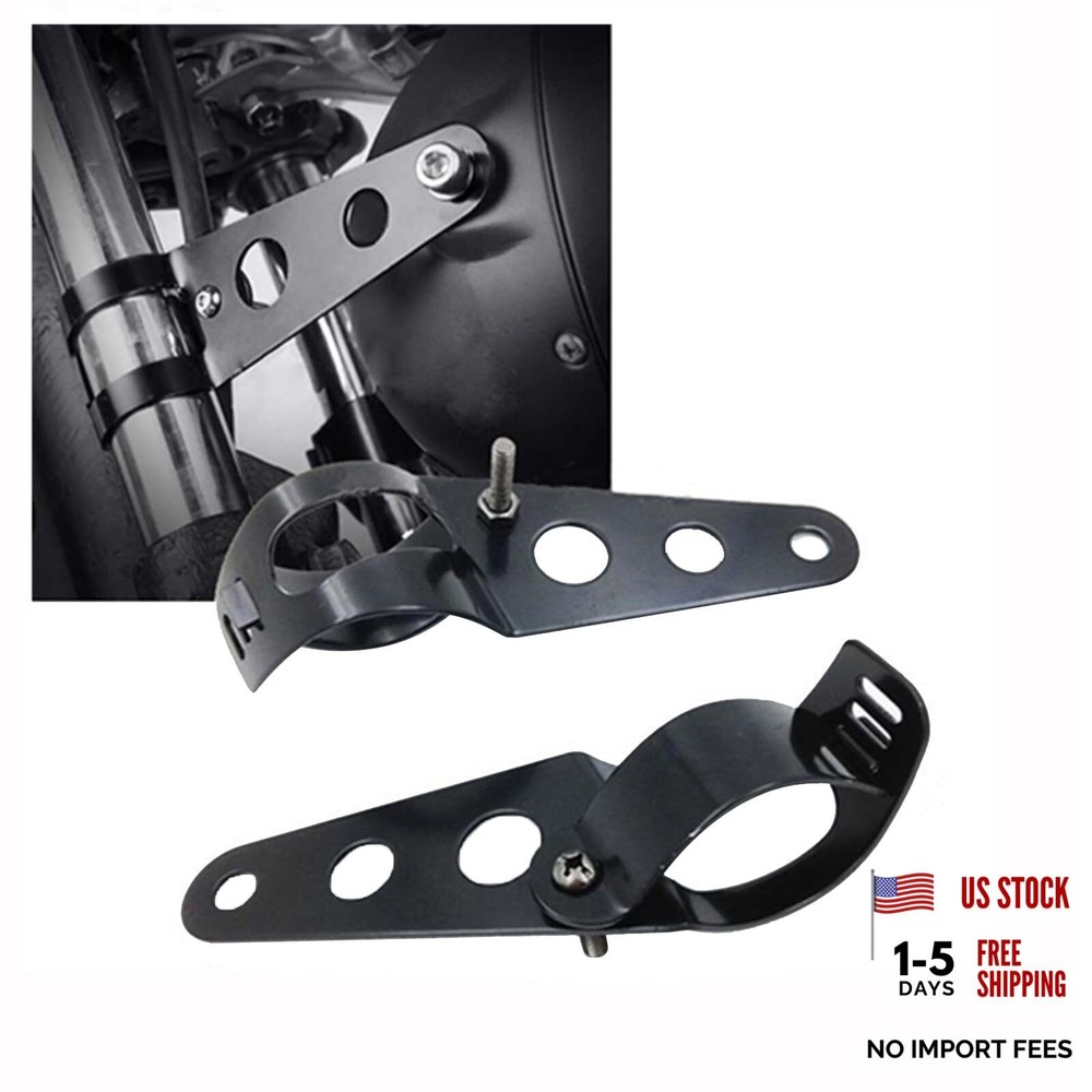 Motorcycle Headlight Bracket,Universal Headlight Ear Brackets, 2pcs Black