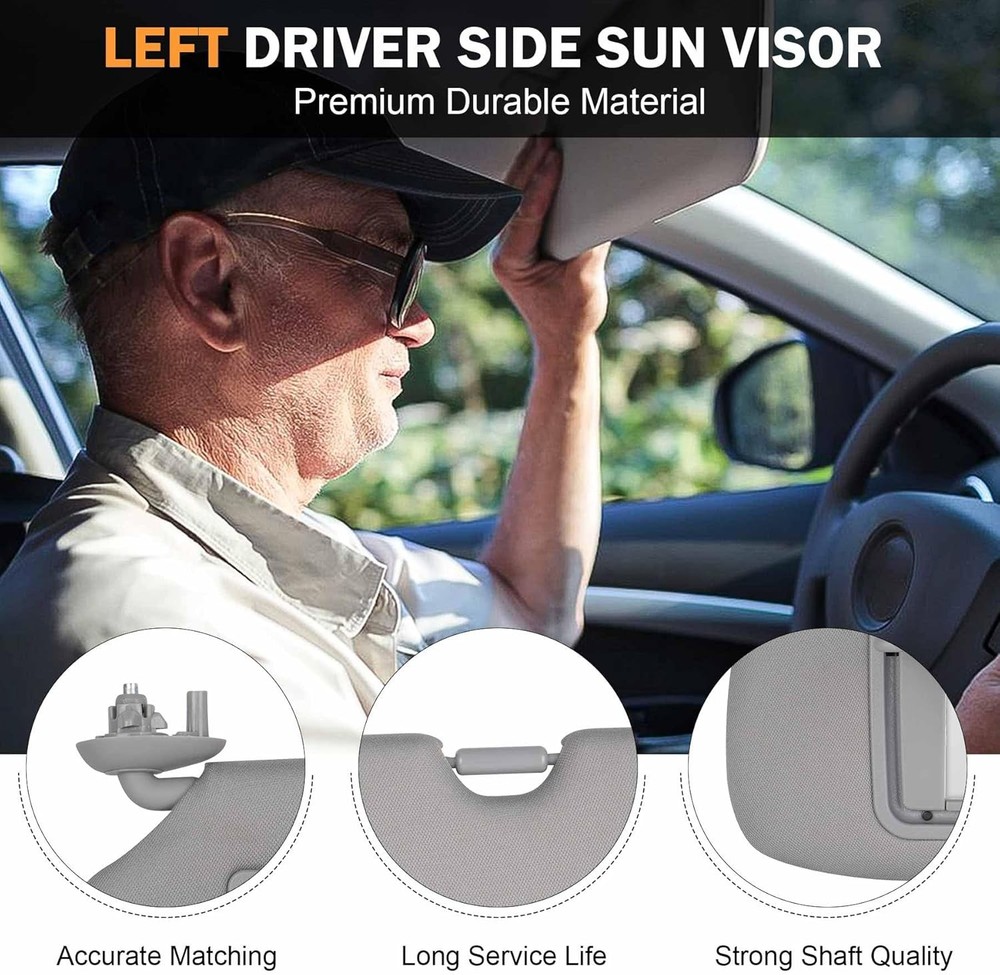 Driver Left Side Sun Visor Without Light Compatible with Honda CRV 2017 2018 201