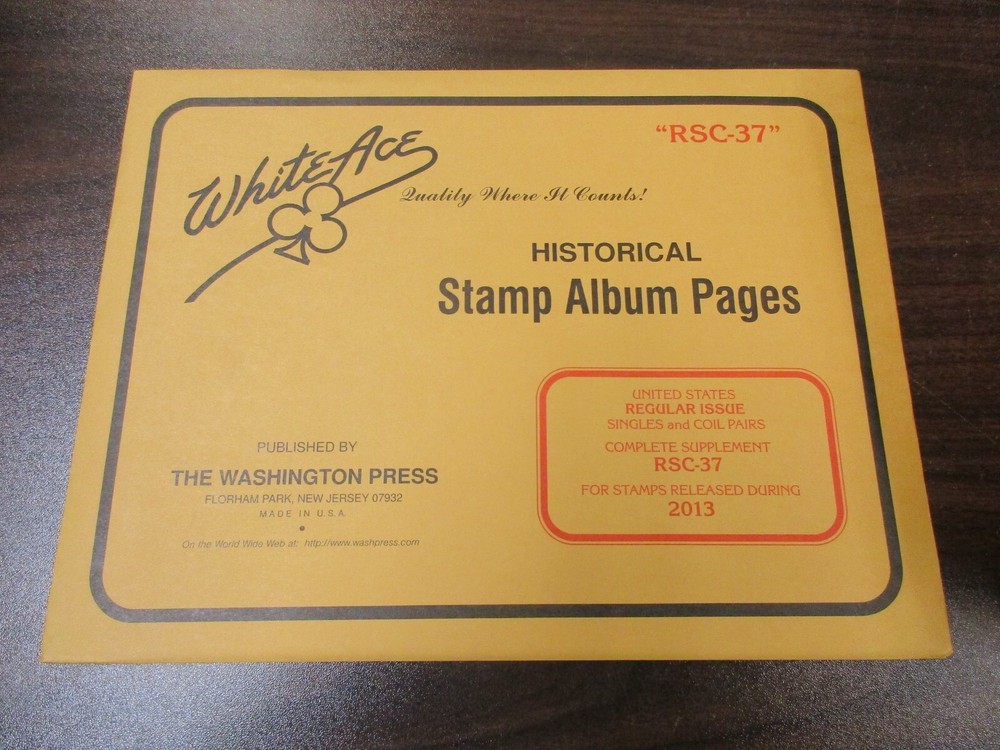 "WHITE-ACE" STAMP PAGES U.S REGULAR ISSUE  #RSC-37 ,2013 W/FREE SHP.