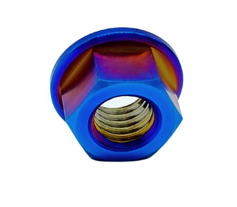 Rison Titanium Flanged Nuts Hex Nut Titanium Flange Sprocket Nut M3-M12 Nut 1PCS