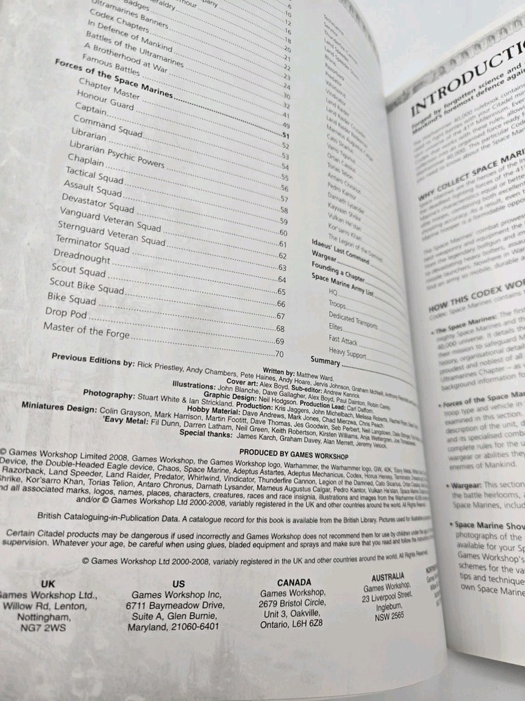 Games Workshop Warhammer 40k Space Marines Codex 5th Edition