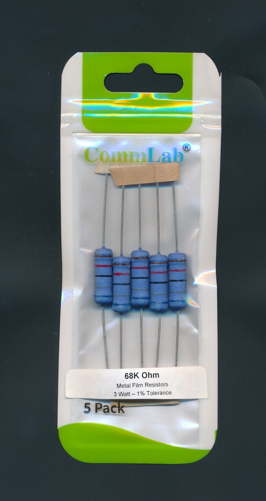 3W Metal Film Resistors 5 Pack 0.33-10M ohm PREMIUM 1% 3 Watt. You choose Value