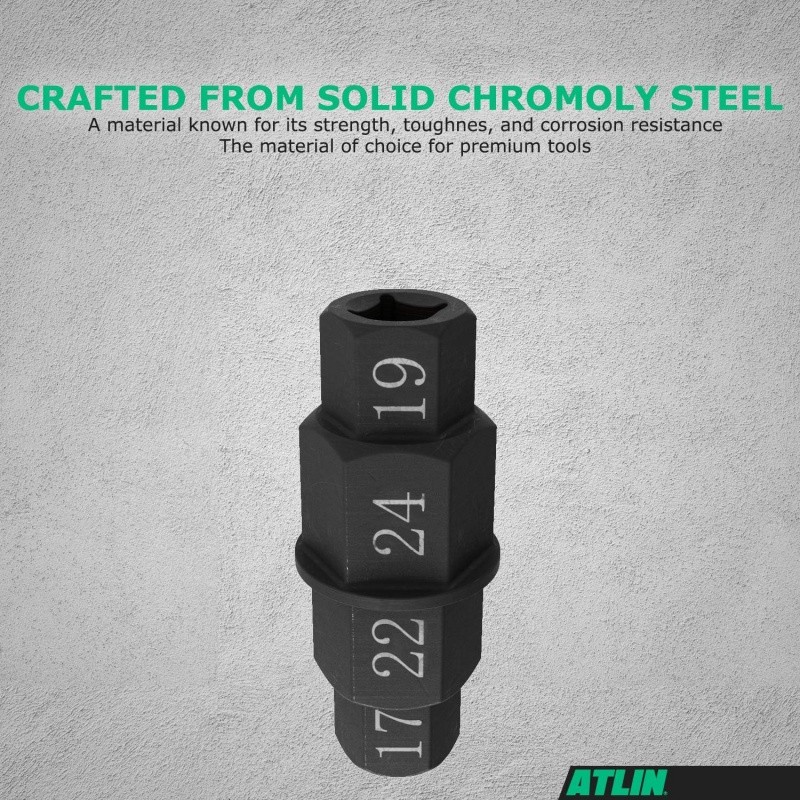 Hex Axle Tool for Motorcycle Front Rear Wheel, 45# Steel Hex Spindle Socket 2PCS