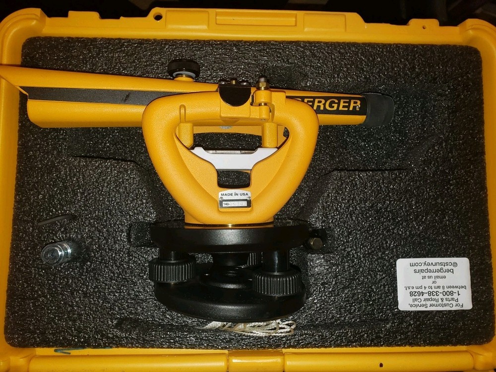 Berger instruments Model 140BU Transit Level With Case, Manual