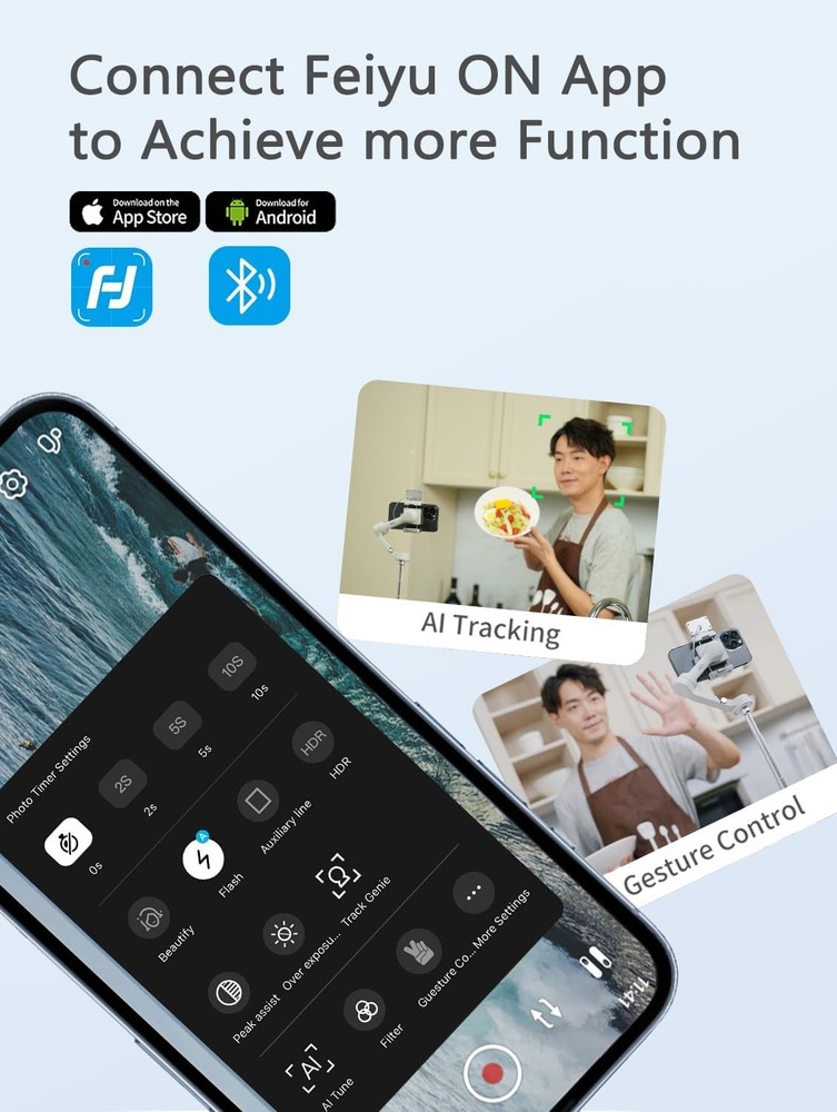 Feiyu VB4 Smartphone Gimbal Stabilizer for iPhone Android Foldable Selfie Stick