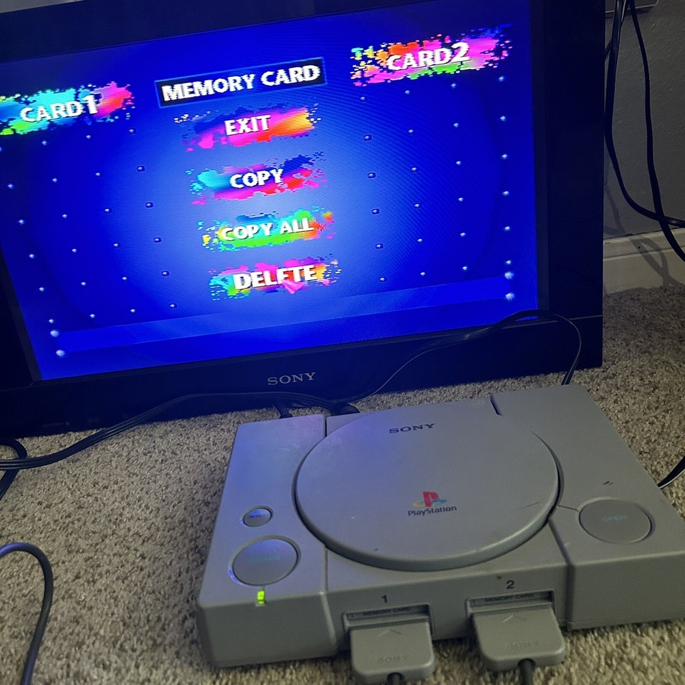 Sony PS1 Console SCPH-9001, 2 Controllers, Ready 2 Rumble Golden Tee Golf TESTED
