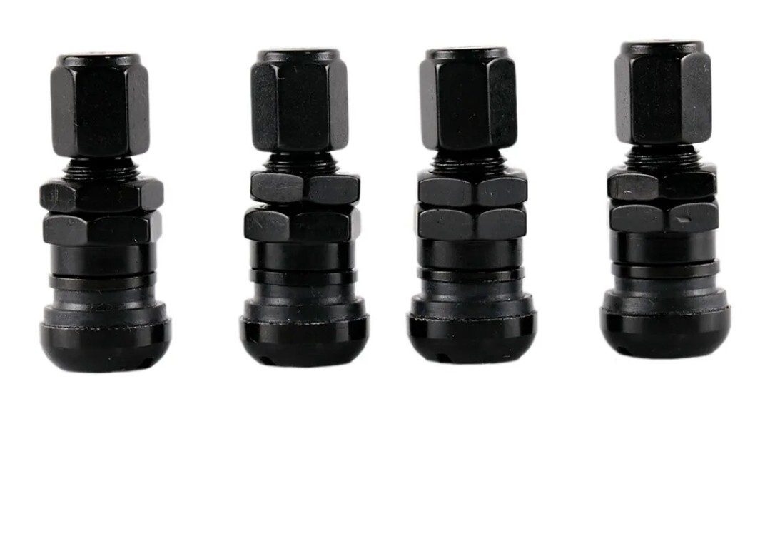 4 RAYS VOLK RACING BLACK FORGED ALUMINUM VALVE STEM CAPS WHEEL RIM UNIVERSAL JDM