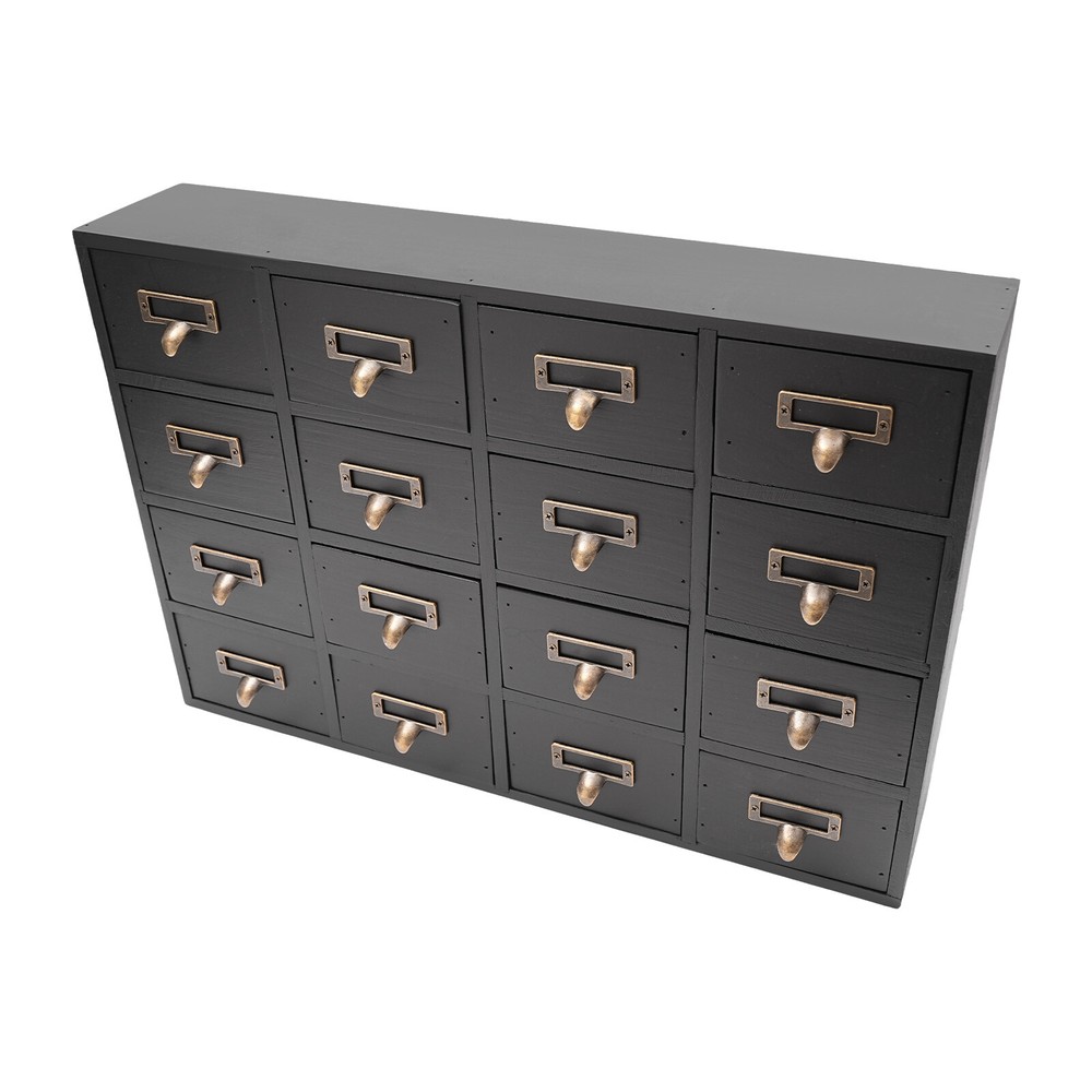 16-Drawer Storage Cabinet with Rustic Design for Organizing Essentials
