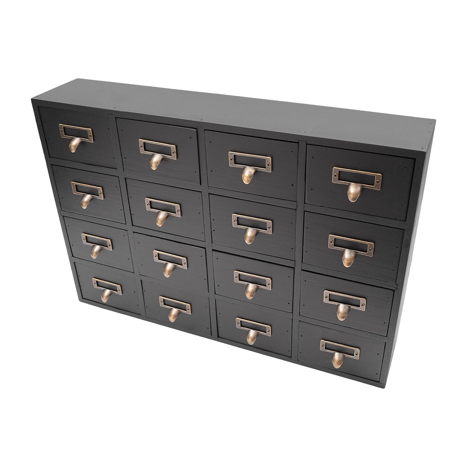 16 Drawers Vintage Tabletop Library Card Catalog Cabinet Apothecary Storage Box