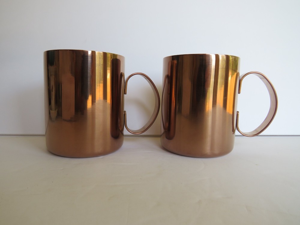 2 NIB Absolut Mule Copper Mug ~ Embossed