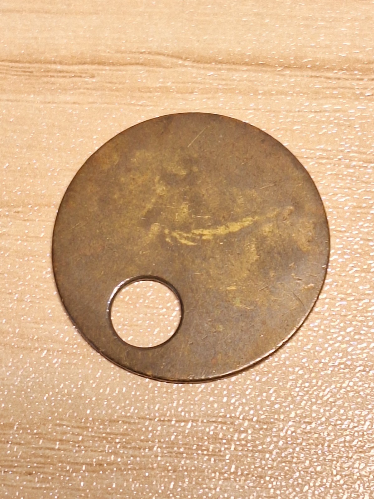 Vintage Unique Brass Identification Tag Unknown Origin About 26mm