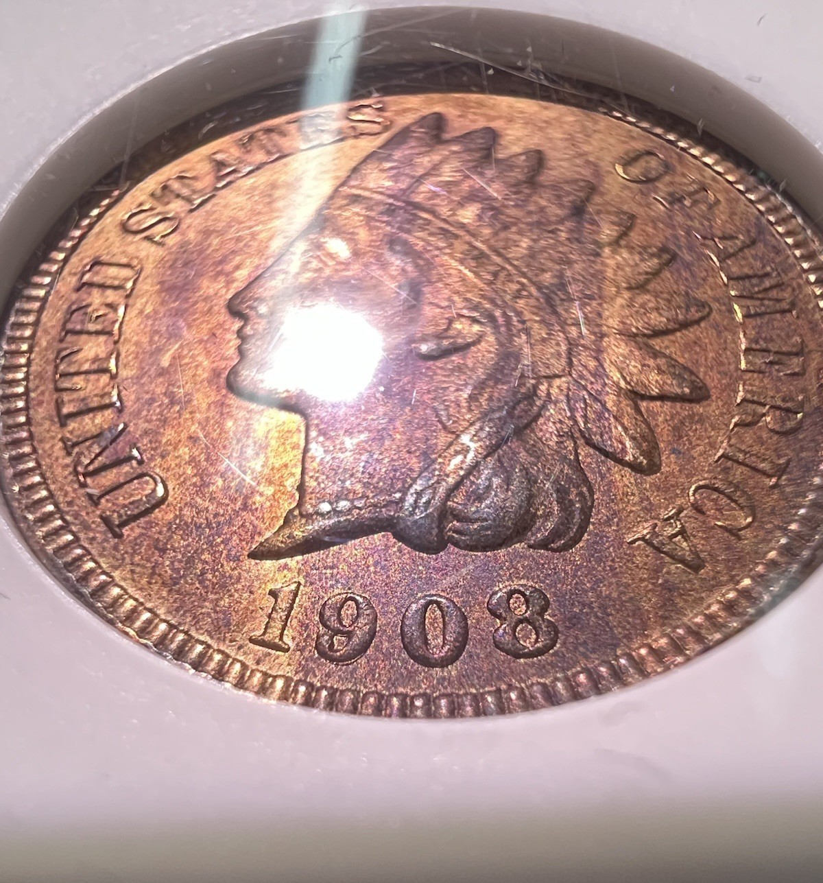 1908 Indian Head Cent ANACS Vintage Soap Box MS62RB Snow-1 RPD 🌈PQ