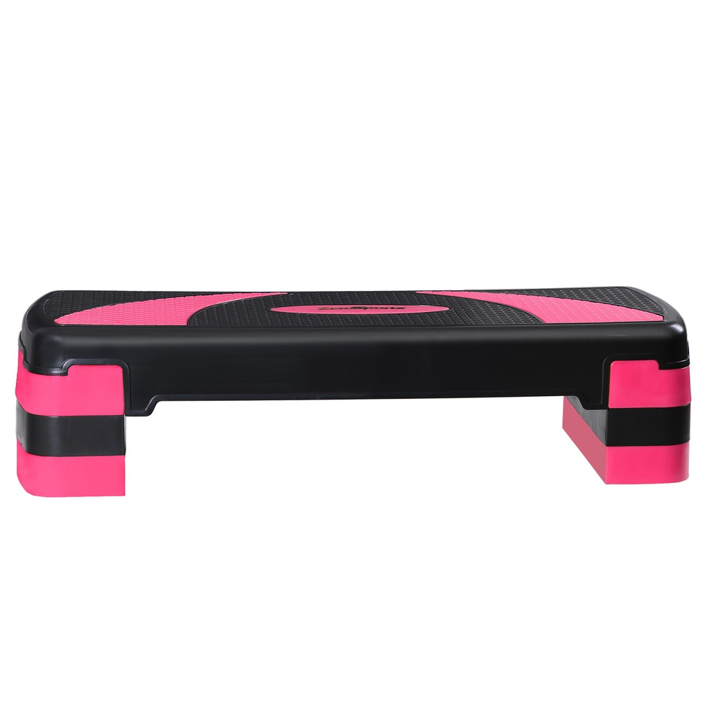 30" Aerobic Exercise Step Adjustable Aerobic Stepper Workout Step Platform Pink